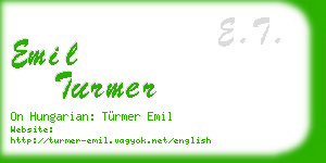 emil turmer business card